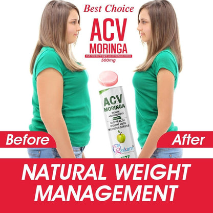 ACV Moringa 15 Effervescent Tablets 500mg Apple Cider Vinegar With No Added Sugar For Gut Health | Immunity Booster | Weight Loss | (Pack of 1, Refreshing Watermelon Flavour)