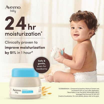 Aveeno Baby Daily Moisture Hydrating Facial Gel (Cream) 60g I Ultra-light & Non-Irritating | 24 hours moisturisation Face cream | Triple oat extract & avocado oil I US Paediatrician Recommended