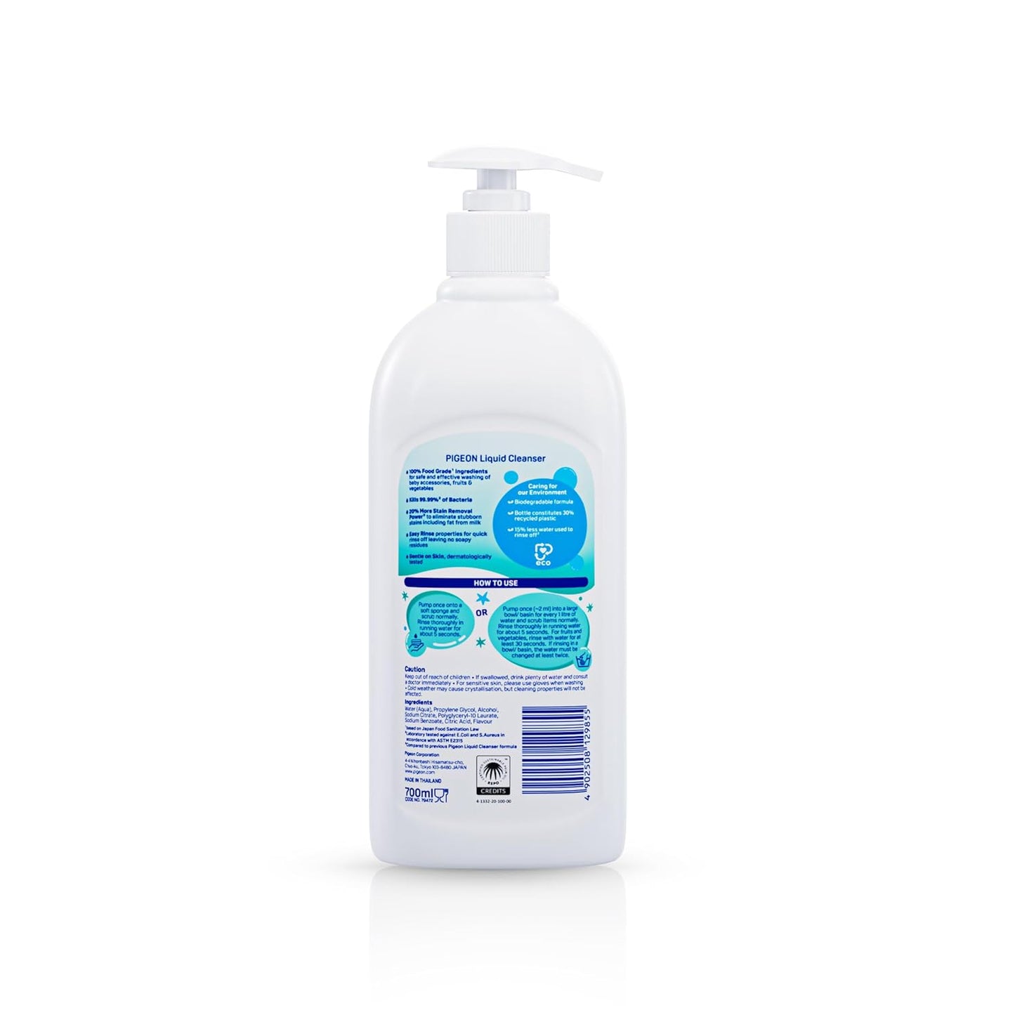 Pigeon Liquid Cleanser Naturals 700 ml | pH Friendly | No Added Color & Alcohol | Natural Baby Cleanser for Feeding Bottles, Accessories, Fruits & Vegetables