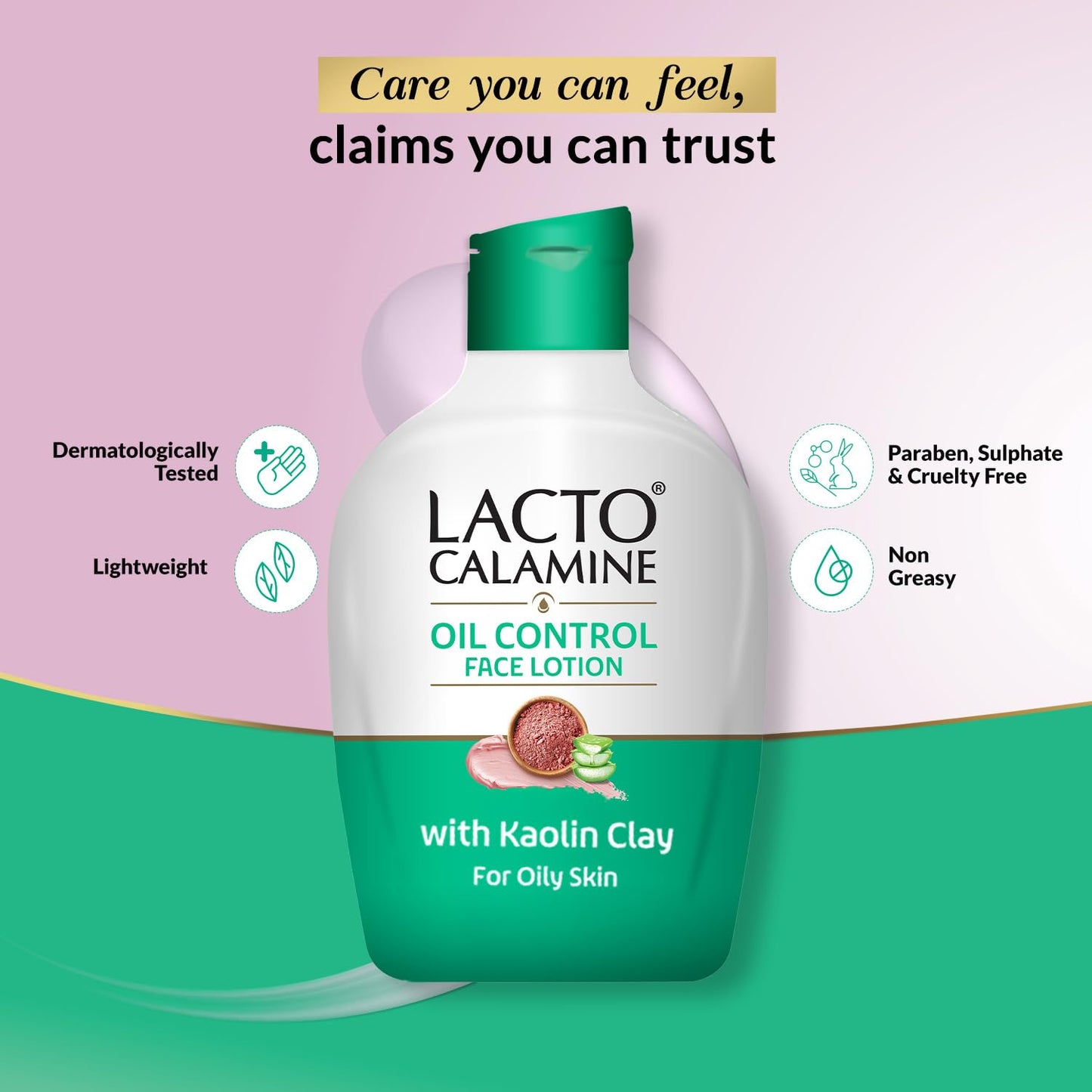 Lacto Calamine Face Lotion | 120ml | Daily Moisturizer For Face - Combination To Normal Skin | Kaolin Clay & Aloe Vera | Abosrbs Excess Oil | Fights Pimples, Darkspots & Blackheads | Body Lotion