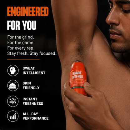 HIVADO Roll-On Deodorant Refill, 40ml | For Cool Steel Ball Applicator | Men & Women | Probiotic, Niacinamide & Botanical AHA | Natural Odour Control