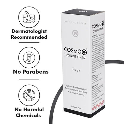 KLM Cosmoq Fresh Conditioner 150g | Hydrates & Detangles, Replenishes Hair from Root to Tip | Paraben-Free Everyday Care, 1 Count