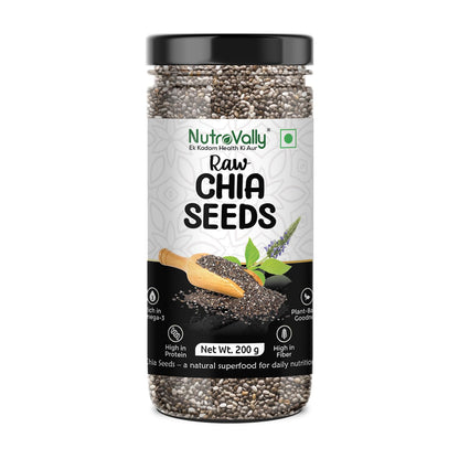 NutroVally Chia Seeds |Help for weight loss|Rich in Omega-3, Calcium, Protein, Fiber & Antioxidants| chia seeds| Healthy Snack for Immunity & Digestion |chia Seed for skin glow|Edable seeds