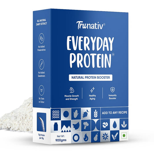 Trunativ Cookable Milk Whey Protein Isolate| 85% Protein Per Serving | Muscle Growth & Immunity Booster| Natural Protein Powder| No Added Sugar | Higher Protein Absorption | Unflavoured 900g (Pack of 1)