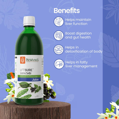Krishna's LFT Sure Juice – Enriched With 13 herbs - Natural Liver Cleanse & Detox Drink | Supports Liver Health & Digestion - 1000 ml