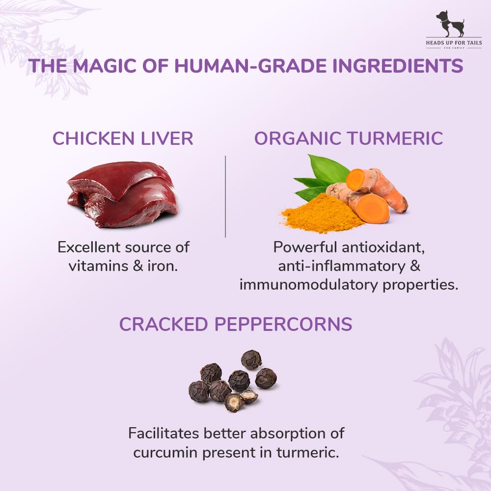 Sara's Doggie Treats - Chicken Liver with Organic Turmeric - 70 gm | Highly Nutritional & Digestible, Suitable for All Dog Breeds, Easy to Digest, All Life Stages
