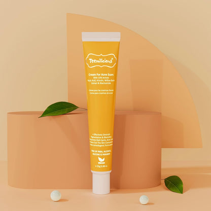 Teenilicious Scar Removal Cream for Acne Scars and Acne Pits | Scar Gel with Kojic Acid, Alpha Arbutin and Niacinamide | Fades Acne Scars, Treats Skin Pigmentation, Brightens Skin Tone | 25 GM