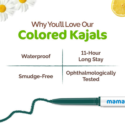 Mamaearth Forest Green Long Stay Natural Pencil Kajal, 0.35 Gm