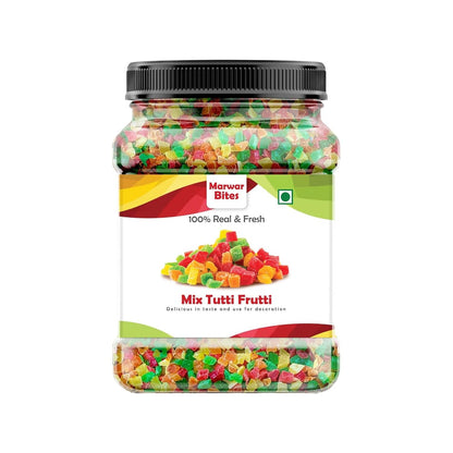 MarwarBites Mix Tutti Frutti Cherry | Jar Pack Tuti Fruity Fresh Cherries for Cakes & Cookies Decoration -Fresh Fruits- (Multi Colour)