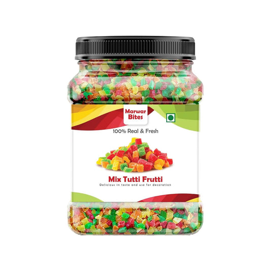 MarwarBites Mix Tutti Frutti Cherry | Jar Pack Tuti Fruity Fresh Cherries for Cakes & Cookies Decoration -Fresh Fruits- (Multi Colour)