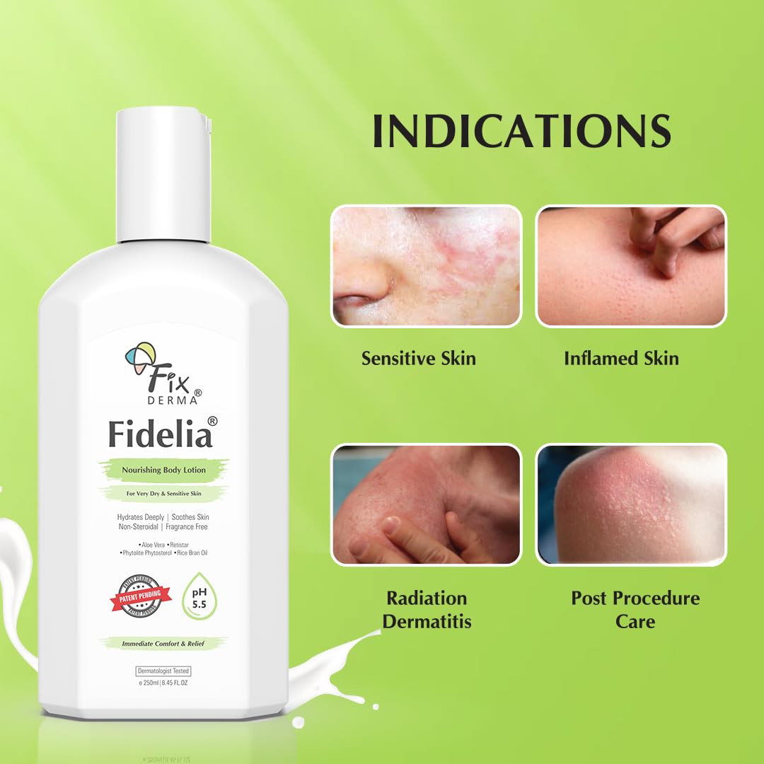 Fixderma Fidelia Nourishing Body Lotion | Moisturizer for face & Body | Body lotion for Women & Men | Body Lotion for Sensitive & Very dry skin with Rice Brain Oil & Aloe vera - 250ml