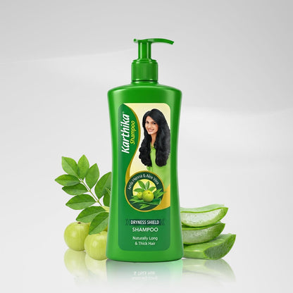 Karthika Dryness Shield Shampoo with Amla, Henna & Aloe Vera for Naturally Long & Thick Hair, 650ml