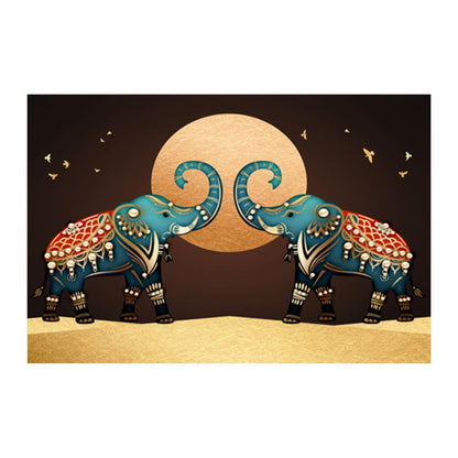 Elephant Paintings for Living room, Elephant Poster Big Size with Sparkle Coated Lamination - 15707 (Self Adhesive) 18x24 Inch