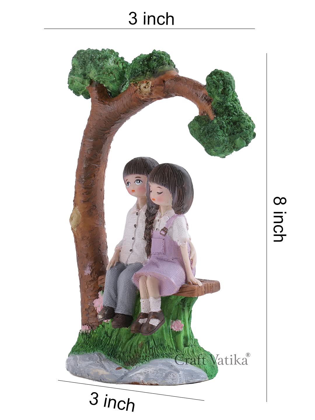 Romantic Love Couple Sitting on Bunch Miniature Statue Showpiece for Gift Husband Wife Girlfriend Boyfriend Girls Boys, Home Decor Items