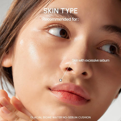Parnell Glacial Biome Water No-Sebum Cushion (10g) Oil Control Matte Finish Sebum Controller Anti-Shine Cushion With Glacial Water, Absorbs Excess Sebum, Smooths Pores, Instantly Cool, Control Shine, Hydrates Skin