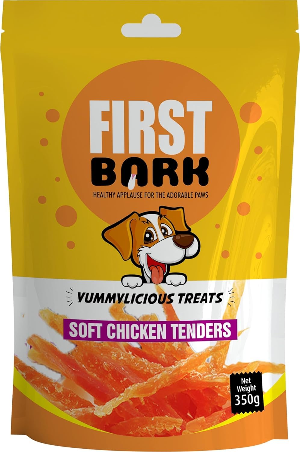 First Bark Dog Treats for Adult Dog & Puppy – Soft Chews Tender Chicken Jerky for Dogs, Small Dogs & Shih Tzu | Easy-to-Chew Puppy Treats & Dog Snacks – Soft Chicken Tenders (350g) x1