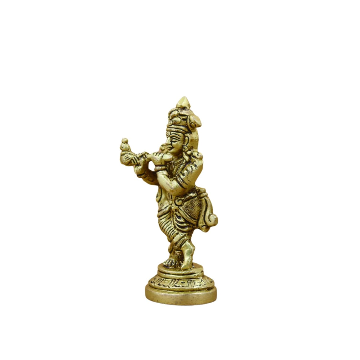 100% Pure Brass Krishna Idol for Home Dcor, Puja, and Spiritual Gifting | Ideal for Living Room, Office, or Personal Altar