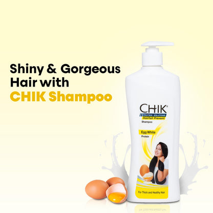 Chik Protein Solution Hairfall Prevent Shampoo, With Goodness Of Egg White, For Thick And Healthier Hair | For Men & Women | 340ml