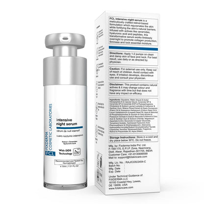 FCL Intensive Night Serum | Anti Aging Night Face Serum | Anti Wrinkle Face Serum 30ml (Pack of 1)