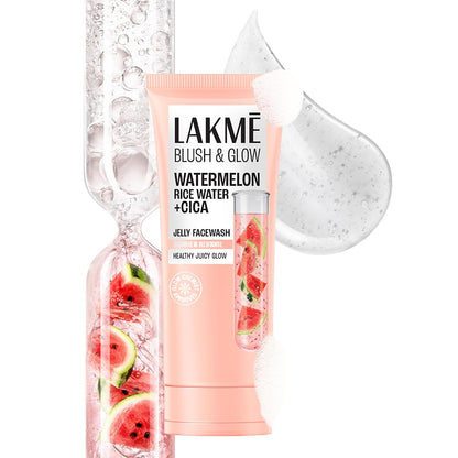 LAKME Blush & Glow, Gentle Jelly Face Wash, 100 g, for Fresh Visible Glow, with Avocado Matcha & Salicylic Acid, Unclogs Pores Effectively, Ideal for Oily & Combination Skin