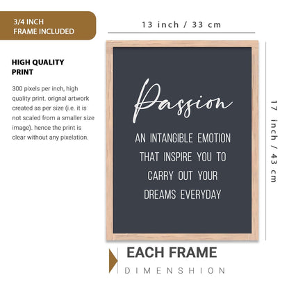 wall framed posters motivational quotes decoration items posters with frame office Decor posters for Study room Wall Decor Digital Reprint Set of 3 (13X17 inch)