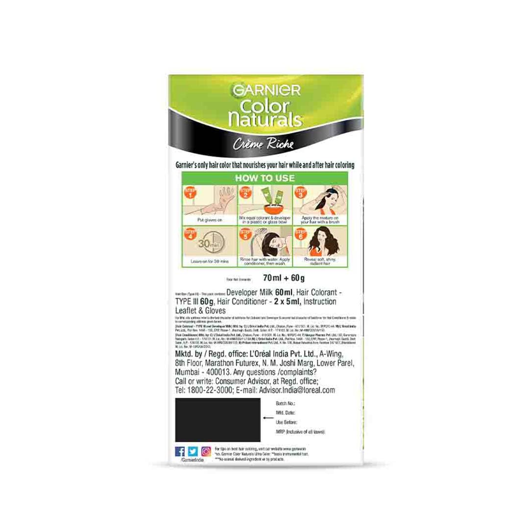 Garnier Color Naturals hair color kit packaging on a white background