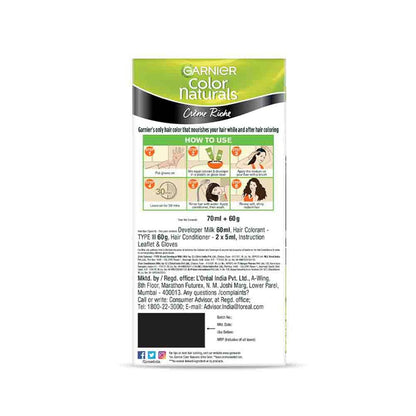 Garnier Color Naturals hair color kit packaging on a white background