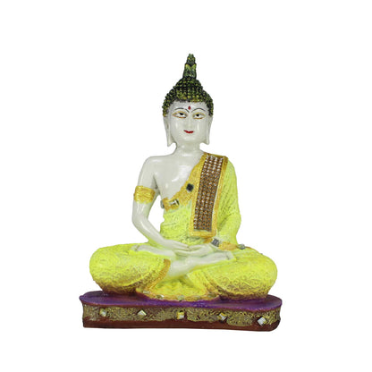 Yellow Buddha Decorative Showpiece - 24 cm