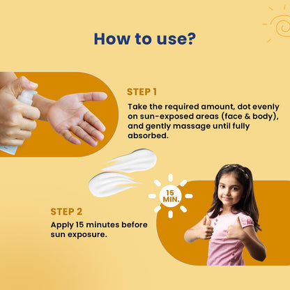 BabyOrgano Ayurvedic Sunscreen for Kids 2+ Yrs | SPF 50 PA+++ | Water Resistant 80 Mins | Manjistha, Rosemary, Beetroot & Avocado Oil | Non-Greasy & Paraben-Free | All Skin Types | 50g