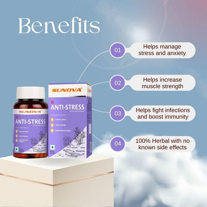 Sunova Anti-Stress (Stress Relief Formula), 60 Capsules