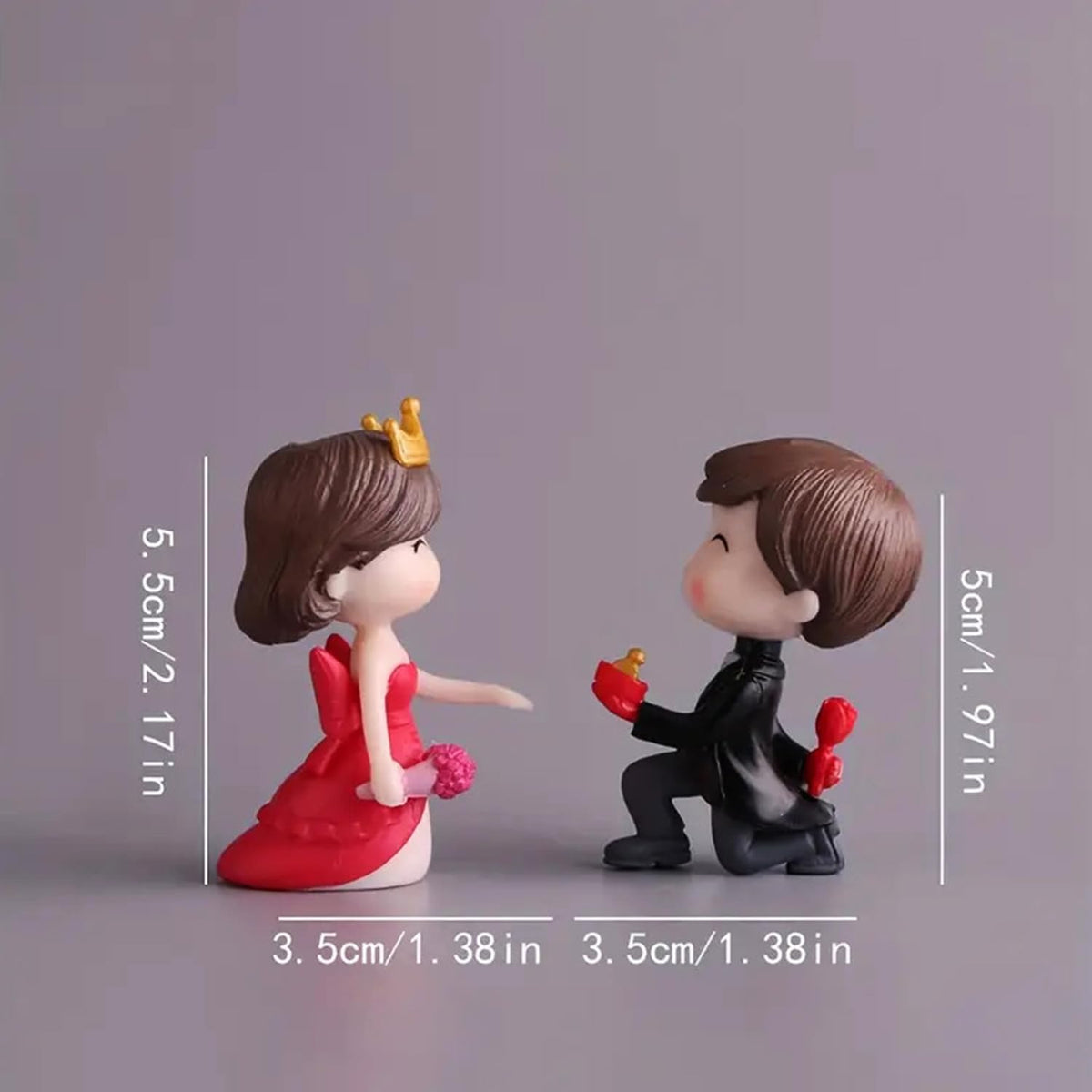 ascension Romantic Love Proposal Couple Gift for Girlfriend Boyfriend Husband Wife Miniature Statue Showpiece for Valentines Day Gift Proposal Day Lovely Couple Gift for Your Love Valentine Gift