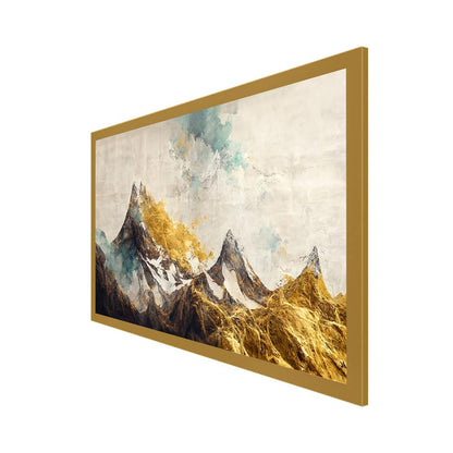 The Golden Mountain Beautiful Printed wall Decor Floating Frame Canvas Wall Painting for Home and Office Decor (18 Inch L x 12 Inch H)