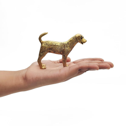 Brass Animal Dog Sculpture Statue Handcrafted Decorative Showpiece Idol for Home, Office Dcor (Size : 7.6cm Height | Weight : 238gm Approxe)