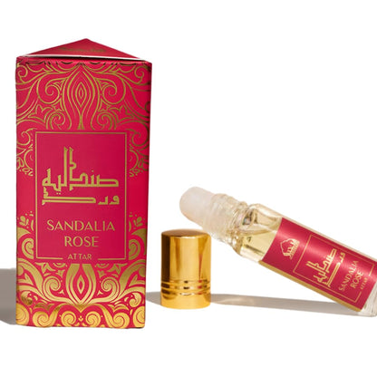 Dukhni Sandalia Rose Attar Oil Arabic Perfume Oils For Men And Women 100% Pure Ittar Roll On Perfume, Chandan, Sandal, Sandalwood Oil Eid, Ramadan Gifts, Non Alcoholic & Vegan Fragrances