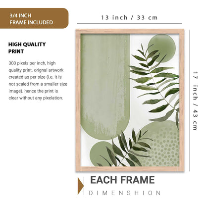 Boho Wall Art Home Decoration Paintings With Frame For Living Room Bed Room Hotel Wall Decor Digital Reprint Set of 3 (13X17 inch)