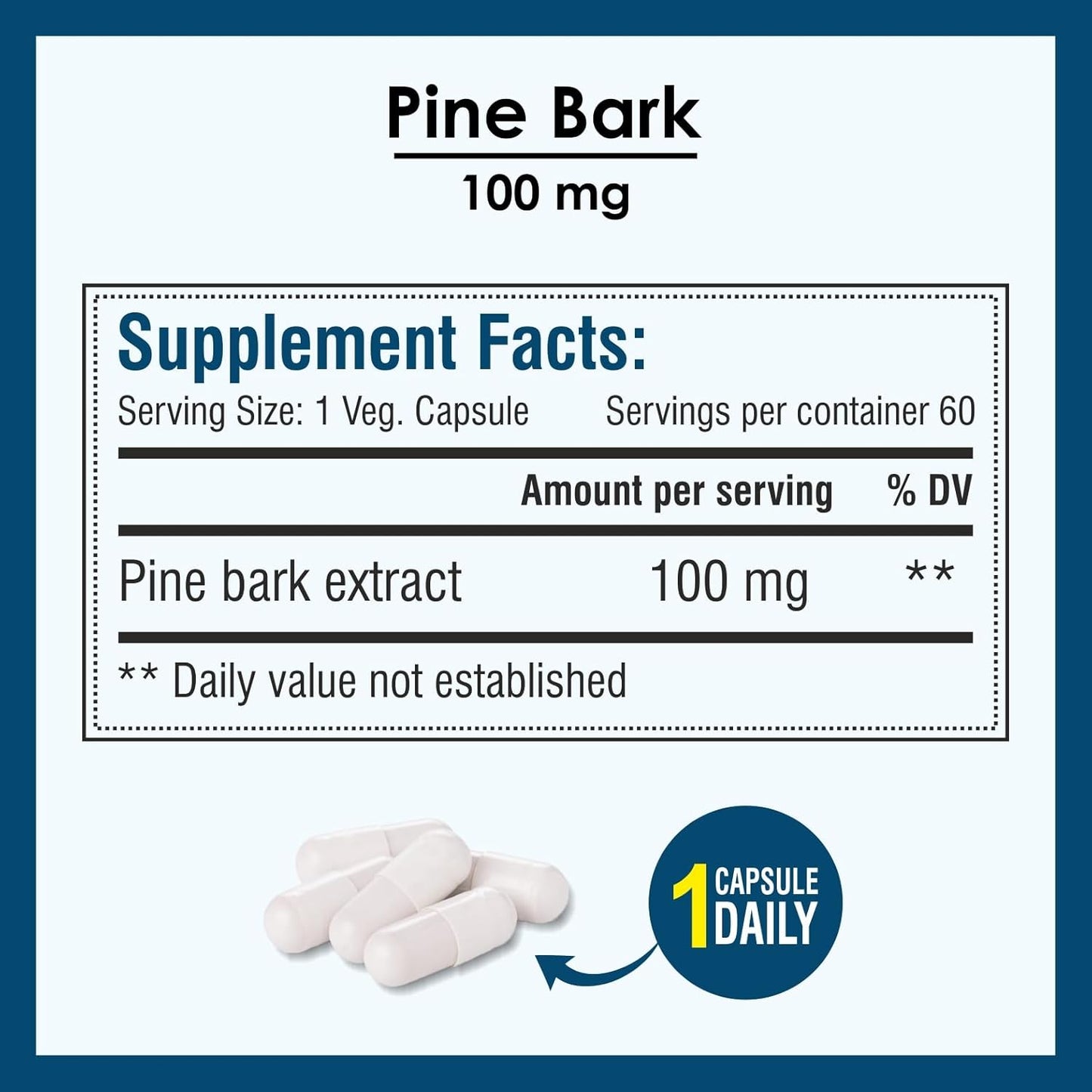 Biotrex Pine Bark 100mg A Powerfull Antioxidant Supplement - 60 Capsules