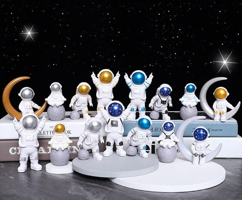Street27® Cute Outer Space Astronaut Figurine Action Figure Toys Statue for Showpiece Home Living Room Decor Office Desktop Decoration Car Dashboard, Kids Birthday Party Gift