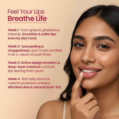 Nat Habit Lip Butter with Fresh Beetroot, Squalane, Desi Ghee & Raw Honey | Natural Lip Balm for Pink Lips, Intense Nourishment & Chapped Lips | 10g