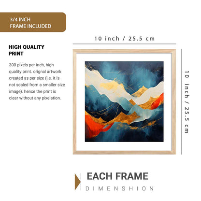 Premium Digital Paintings with Frame for Home Decoration - Painting for Living Room Bedroom Office - Painting for Wall Decoration - Pack of 4 (C)