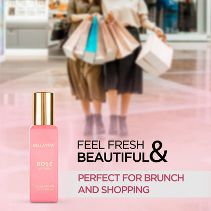 Bella Vita Luxury Organic Luxury Rose Woman Eau De Parfum Liquid Perfume for Women with Woody Rose, Jasmine, Black Currant, Vanilla & Amber | Long Lasting Fragrance EDP For Everyday Wear | 20 ML