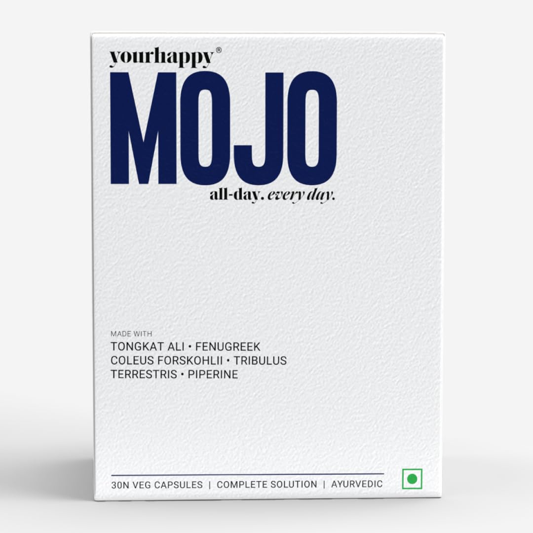 YourHappyLife MOJO Testosterone Supplement for Men with Premium Natural Stamina Amplifier and Fenugreek, L-Arginine & Tribulus for Performance Support, Muscle Recovery & Stamina 30 Capsules