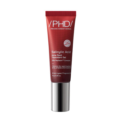 /PHD/ Salicylic Acid Acne Spot Treatment Gel 10g | Fast-Acting Pimple Remover & Acne Spot Corrector | Clear Gel with Peptazin™ Complex | Alternative to Pimple Patches | Salicylic Acid Gel for Face | Targets Breakouts & Reduces Spots Instantly