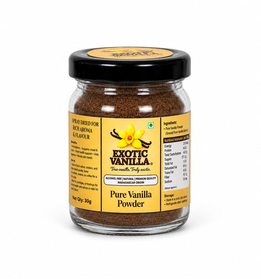 Exotic Vanilla Gourmet Vanilla Powder with Seeds – Pure & Natural Vanilla Flavor for Baking, Cakes, Desserts, Ice Cream & Confectionery | Premium Powder for Gourmet Cooking