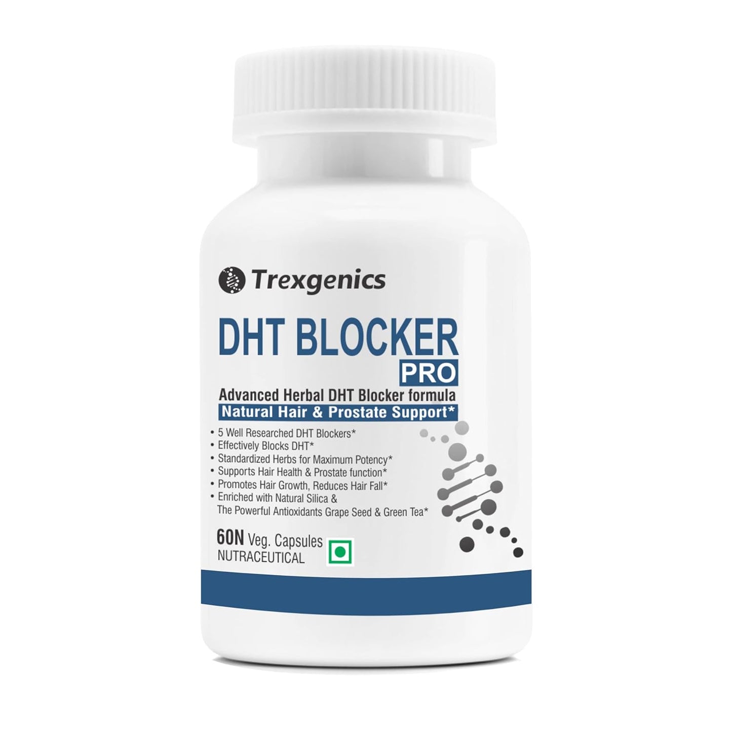 Trexgenics DHT Blocker Pro supplement bottle on a white background