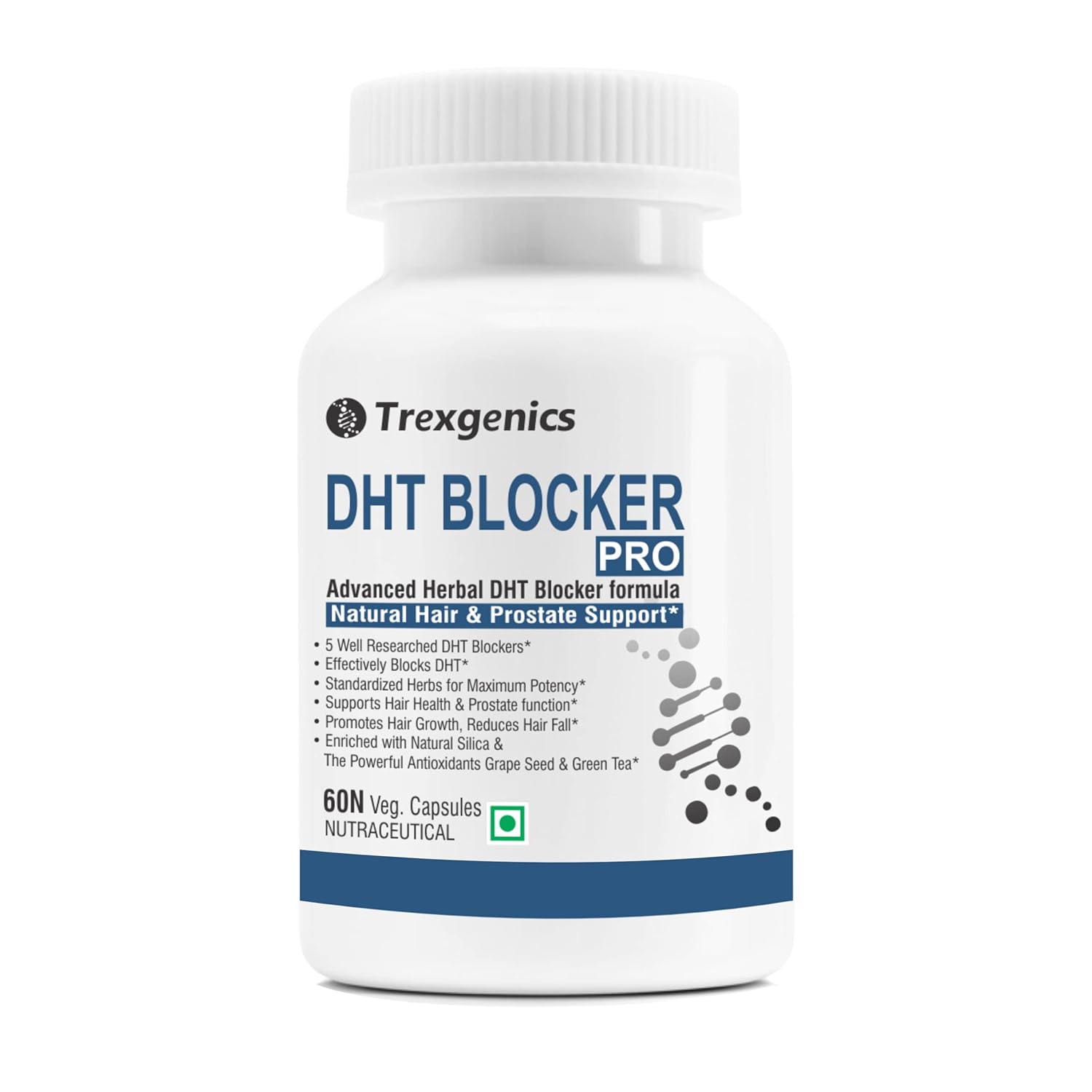 Trexgenics DHT Blocker Pro supplement bottle on a white background