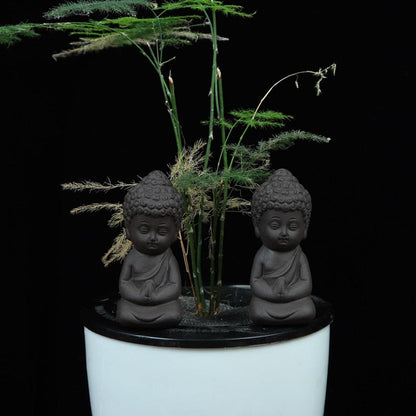 Small Buddha Black Pottery Tea Pet Ornaments for Car Interior Table Home & Kitchen|Home & Décor|Decorative Accessories|Idols & Figurines