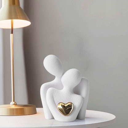 Hugging Couple Statue - Romantic Home Decor, Perfect Wedding Anniversary and Valentines Day Gift, Figurine for Home, Office, Coffee Table and Desktop (White, Romantic Couple), 8 cm, 6.5 cm