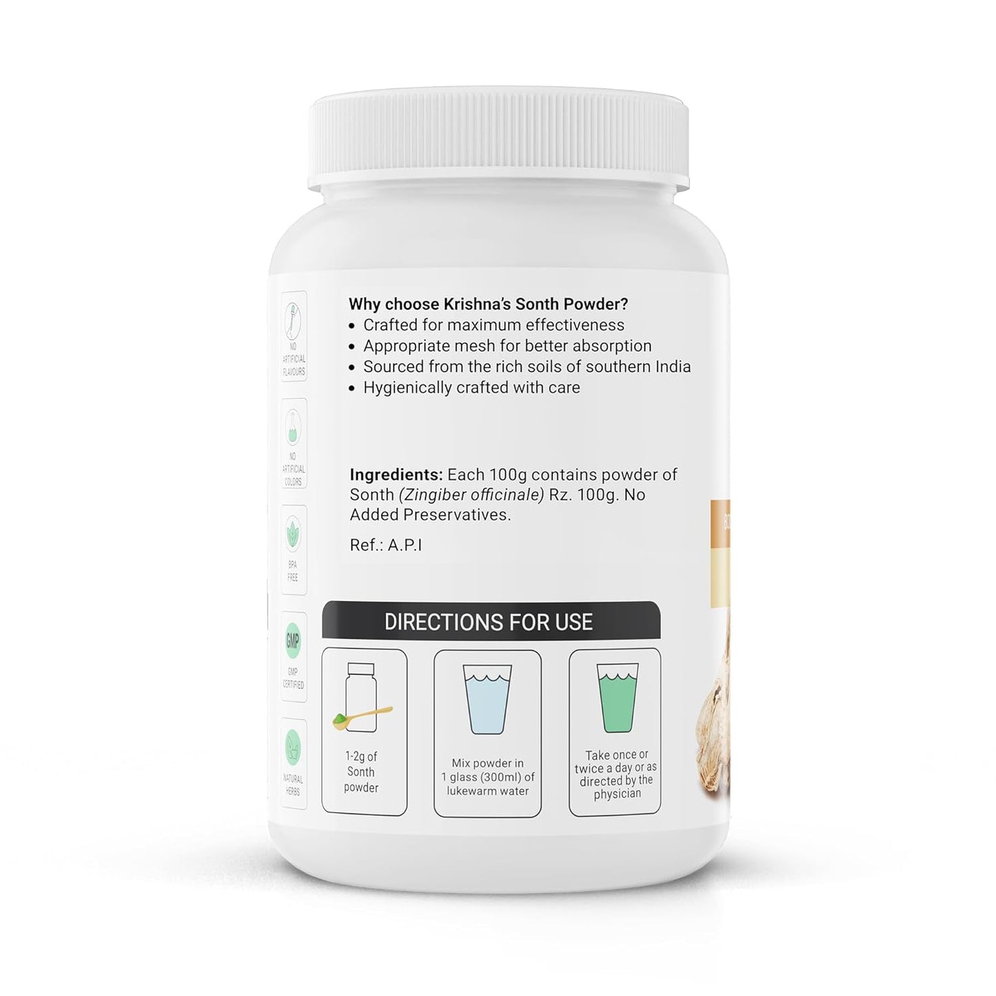 Krishna's Sonth (Dried Ginger) Powder - 100 g | Pack of 1 | Boosts immunity | Manage digestive disorder