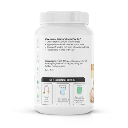 Krishna's Sonth (Dried Ginger) Powder - 100 g | Pack of 1 | Boosts immunity | Manage digestive disorder