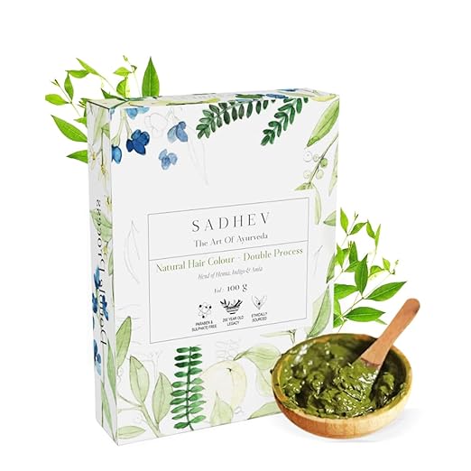 Sadhev Ayurvedic Heena Powder, Natural Hair Colour (Double Process) - 100 g (Pack of 1)_GWP